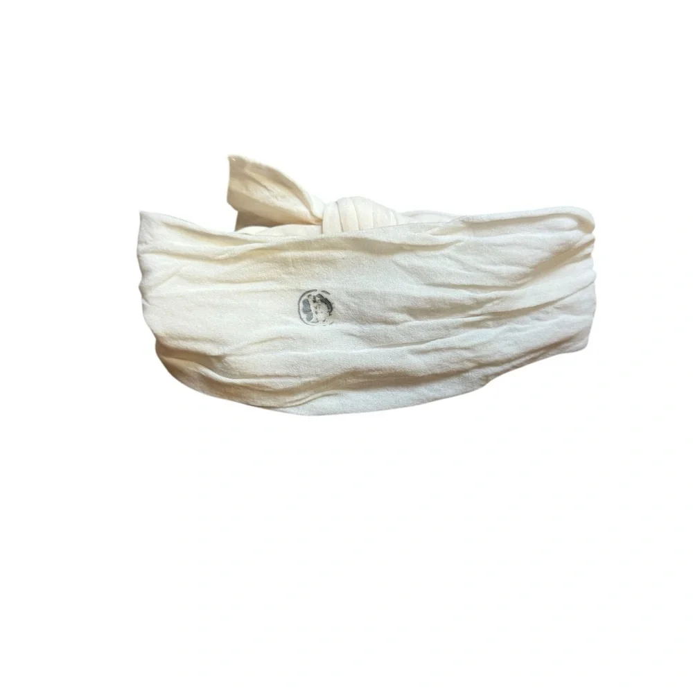Baby Bling Girls Cream Fabric Headband with Knot